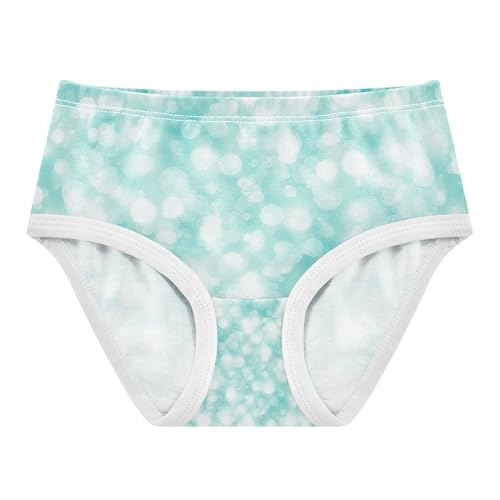 Girls Underwear, Aqua Blue Dots Toddler Panties, Cotton Girls Underwear, 2T–8 Years