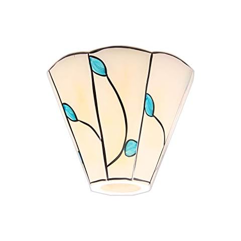 GoLucky Tiffany Style Hand-Painted Glass Lampshade Replacement,Flush Mount Light Glass Shade Ceiling Light Fixture for Chandelier Light,Wall Lamp,Desk Lamp (005) Cover