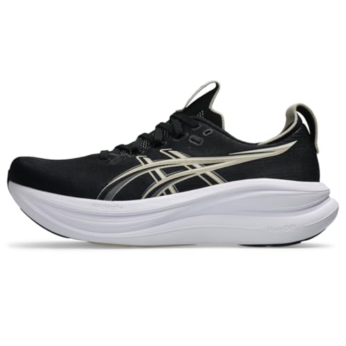 ASICS Men's Gel-Nimbus 28 Running Shoes, 12, Black/Feather Grey
