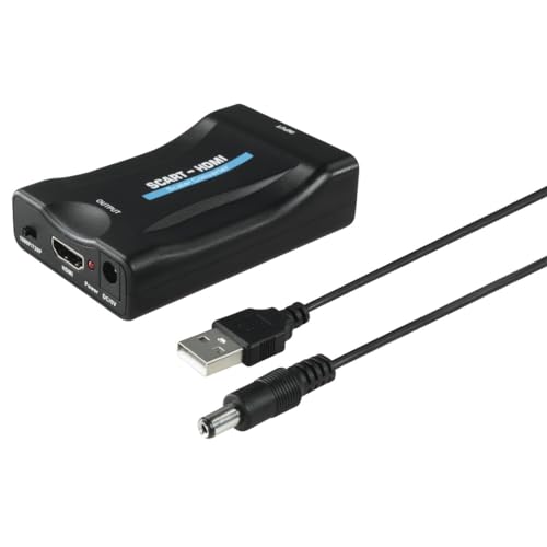 Adaptador SCART a HDMI Hama conversor analógico a vídeo Full HD 1080p negro