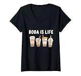 Photo Gallery donna boba is life funny kawaii bubble milk - bubble tea boba tea maglietta con collo a v Photo Gallery donna boba is life funny kawaii bubble milk - bubble tea boba tea maglietta con collo a v