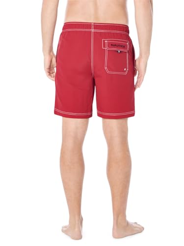 Image of Nautica Men's Solid Quick Dry Classic Logo Swim Trunk