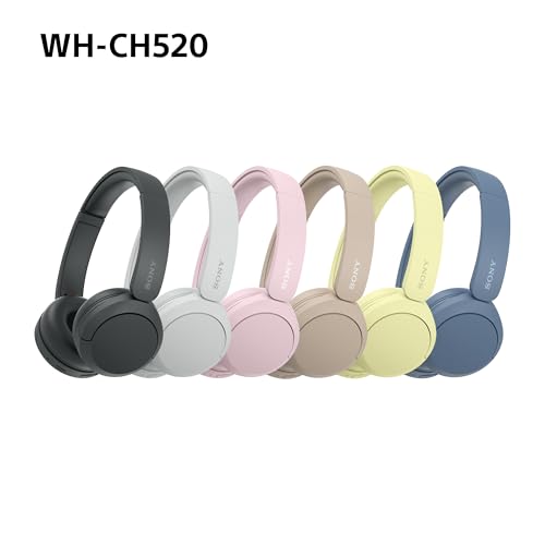Sony WH-CH520 Kabellose Bluetooth-Kopfhörer - bis zu 50 Stunden Akkulaufzeit mit Schnellladefunktion, On-Ear-Modell - Schwarz
