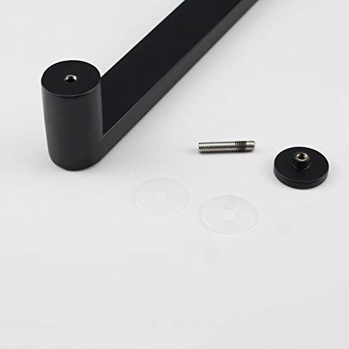 Accessoire de remplacement pour porte de salle de bain bouton de douche noir plat inox - 4