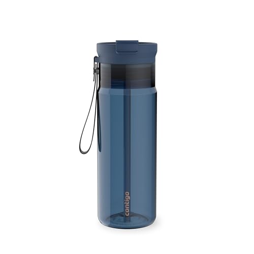 Contigo DualSip 24 oz Tritan Plastic Water Bottle with Carry Strap & 2-in-1 Leakproof Lid (Straw or Spout) BPA-Free Dishwasher Safe