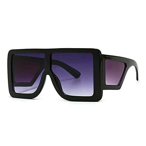 COTIA Oversize Square Shield Sunglasses Men Women Vintage Flat Top One-piece Mirror Big Frame Mask Full Frame Goggle