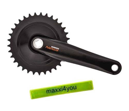 maxxi4you Shimano Nexus FC-C6000 - Bielas (33 dientes, incluye cinta reflectante), color negro