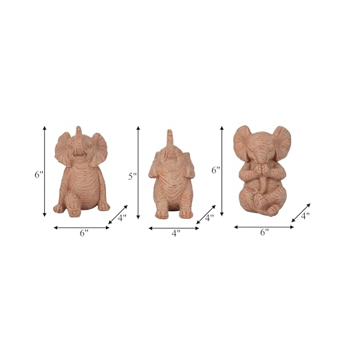 Set de Figuras de Elefante en Resina de 6 pulgadas miniatura 4