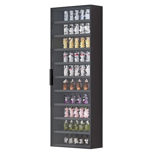 Display Cabinets, Multi-Tier Curio Storage Shelving with Glass Doors, Figures Dolls Model Wooden Display Case, Collectibles Organizers Rack, Home Playroom Showcase(Red,40x14