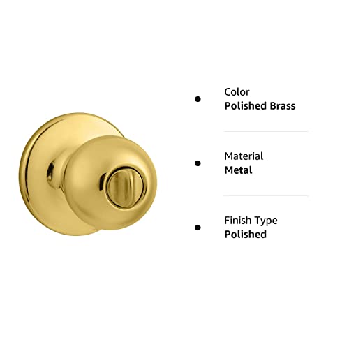 Kwikset 300P 3 CP 93001-873 Polo Bed and Bath Knob in Polished Brass - Image 2