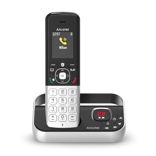 ALCATEL FX990 Voice   Teléfono inalámbrico DECT con contestador   Pantalla gráfica color de alta resolución   Manos libres   Bloqueo de llamadas   Tono VIP   Contestador automático 50 min   Negro/Gris