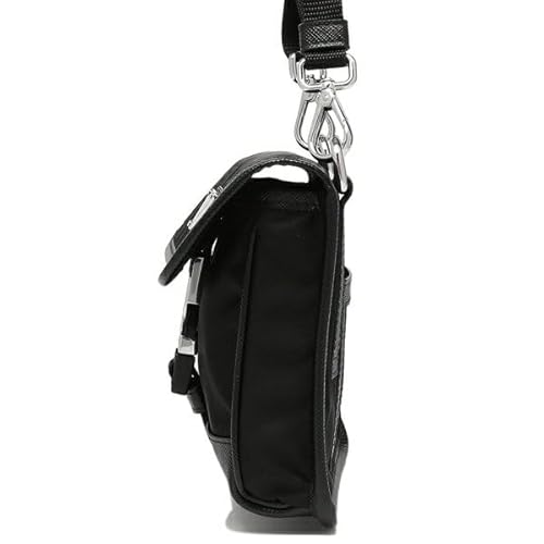 [プラダ]ショルダーバッグ リナイロン サファイアーノレザー スマホホルダー スマートフォンケース ブラック メンズ レディース PRADA 2ZH108 2DMH F0002 [並行輸入品]