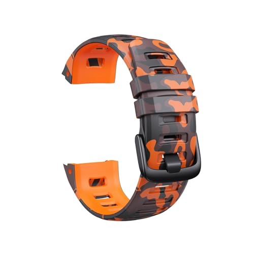 guoren Correa de Reloj de Silicona de Camuflaje de 22mm Fit For Garmin Instinct 2 e Instinct 1(Camo Orange,For Garmin Instinct)