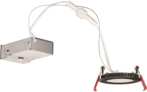 Lithonia Lighting WF3 LED 30K MB M6 8W Ultra Thin 3" Dimmable LED Recessed Ceiling Light, 3000K, Black