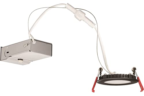 Lithonia Lighting Wf3 Led 30K Mb M6 8W Ultra Thin 3" Dimmable Led Recessed Ceiling Light, 3000K, Black #TOP12