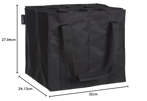Amazon Basics Bottle bag - 12 compartments, Black, Solid