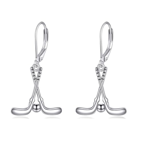 YFN Eishockey Ohrringe 925 Sterling Silber Eishockey Hängend Tropfen Klapphebel Ohrringe Schmuck Musikliebhaber Geschenke für Damen Herren YFN Eishockey Ohrringe 925 Sterling Silber Eishockey Hängend Tropfen Klapphebel Ohrringe Schmuck Musikliebhaber Geschenke für Damen Herren