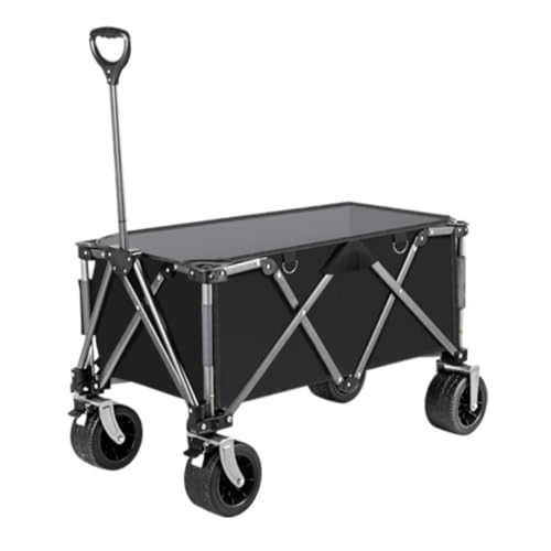 Carro Al Aire Libre Carro For Acampar Al Aire Libre, Autocaravana, Autocaravana Plegable, Salida De Barbacoa, Carrito Conveniente, Carrito De Pesca Carro Utilitario(Black)