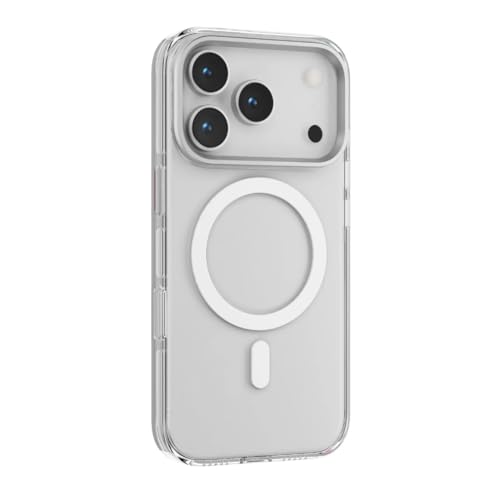 LEVELO Allure iPhone 17 Pro Case, PC Hard Transparent Case, Compatible with MagSafe, Crystal Strength, Ever-Clear, Shock-Resistant Bumper, Aluminum Alloy Frame - Clear