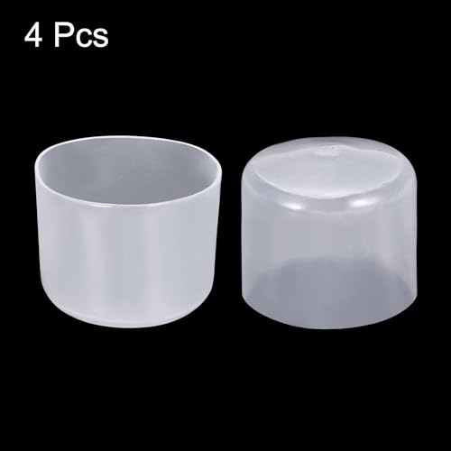 Image of uxcell 4pcs Rubber End Caps 50mm ID Vinyl Round Tube Bolt Cap Cover Screw Thread Protectors Clear, 40mm Height