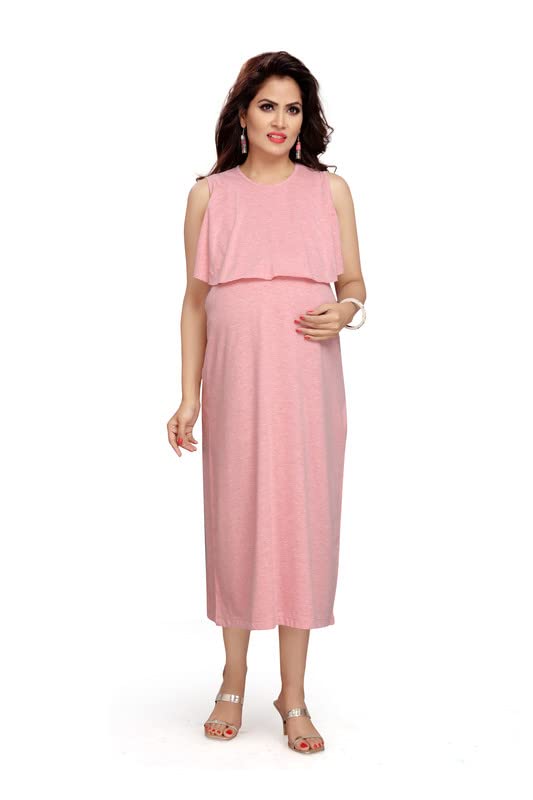 mama & bebe Women's Knitted Maternity Dress/Pregnancy Dress/Easy Breast Feeding Dress/Western Dress with Zippers for Nursing Pre and Post-Pregnancy.-picture-17