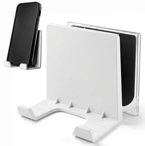 AIRSTIK Cradle Shower Cell Phone Holder for Glass, Mirror & Window – Modular Removable Back Plate Suction Mount, Reusable Waterproof for Bathroom, Kitchen, Dorm & Office – Made in USA (White)