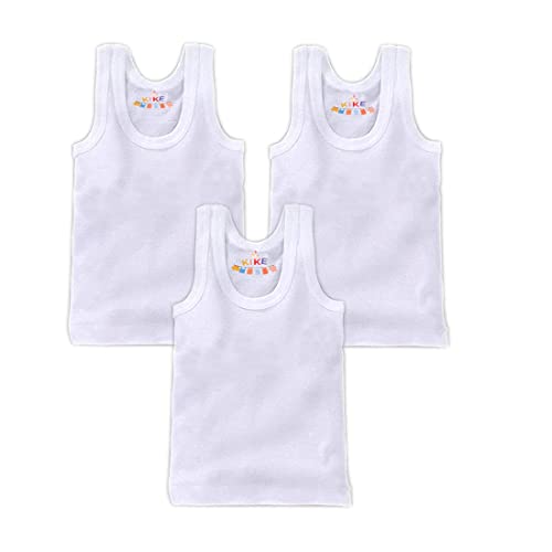 Image of KIKE New Born Baby Pure Cotton Printed Regular Fit Sando Innerwear Baniyan Kids Vest Infants Sleeveless Undershirts for Cute Boys Girls 0-24 Months Pack of 6