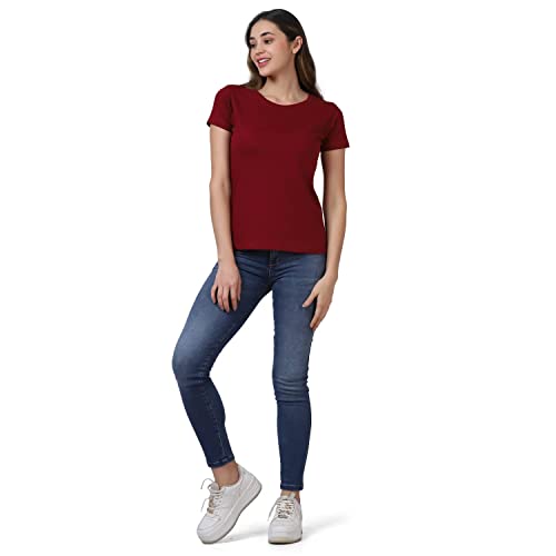 Image of Cotton Half Sleeve T-Shirt for Women, Round Neck Half Sleeves Gym Sports T-Shirt, Casual Women's Regular T-Shirt