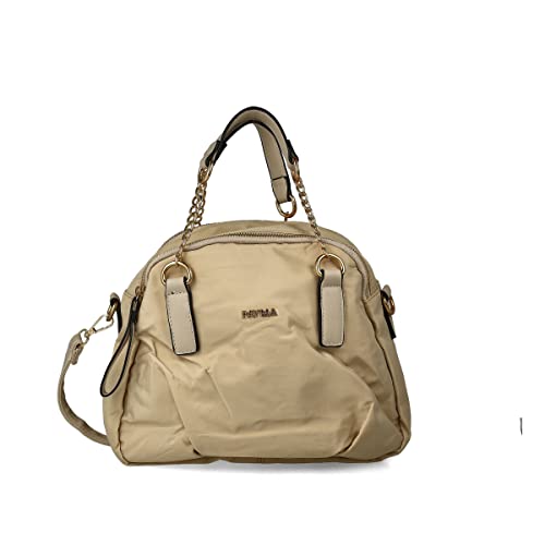PAYMA - Bolso Shopper de Mujer Impermeable. Bolso de Mano con Correa al Hombro. Bolsillos Interiores y Exteriores con Cremallera. Uso Diario, Viaje, Deporte. Color: Beige