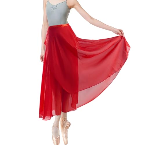 Baisdan Donne Lunghezza Chiffon Gonna Danza Classica Tango Moderno Sala da Ballo Gonna in Tulle