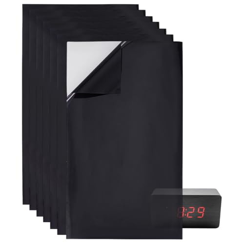 BENECREAT 7 Sheets LED Light Blocking Stickers, 6.7x3.9 Inch Black Adhensive Light Filters, Light Dimming Sheets, Blackout Light Stickers for Electronics, Alarm Clock, Radio, Cable Box, Monitor