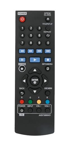 AKB73896401 Remote Control for LG Blu-Ray Disc DVD Player in Living Rooms or Rooms, Size Approximately About 5 x 2 x 1 in, Replacement Remote Compatible Models BD640 BP135 BP135N BP135W BP145 BP155N