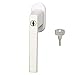 Price comparison product image ABUS Lockable Window Handle FG110 - Window Knob with Push Cylinder, Keyed Alike - ABUS Security Level 2 - 59221 - White