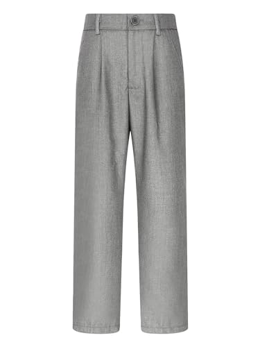 DINORMIN Kid Boys Long Trousers School Uniform Pant Dressy Suit Pants Solid Color Pants for Party