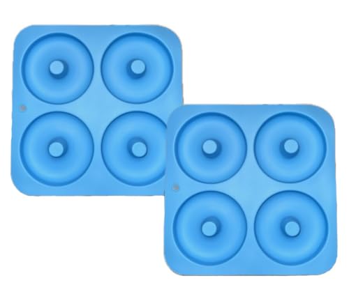 Donda's House® Pack 2. Molde donut silicona Azul. Moldes donuts y reposteria. Moldes antiadherentes. Silicona sin BPA. (AZUL)