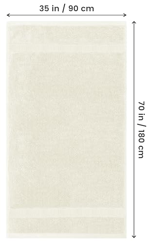 Image of Utopia Towels Jumbo Bath Sheets, 2 Pack, 35x70 in, 600 GSM Cotton, Ivory | Extra Large Ring Spun Cotton Bath Sheets - Soft, Plush, Quick-Drying, Highly Absorbent, Great for Everyday Use