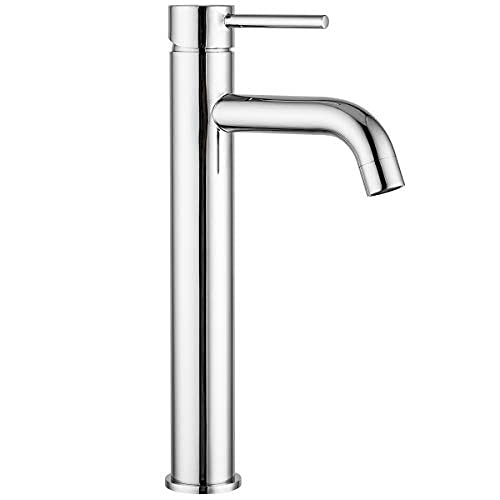 GAPPO High Bathroom Tap Chrome High Corner Washbasin Mixer Tap Single Lever Mixer Bathroom Wash Basin Tap Cold and Hot Water Available Chrome