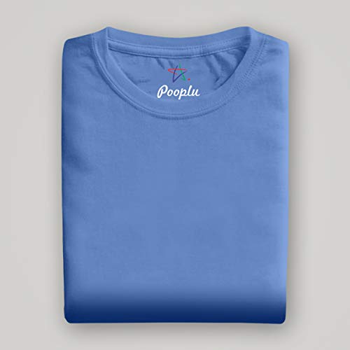 Image of Pooplu Men's Regular Fit Plain 100% Cotton V Neck Full Sleeves Multicolour T Shirt. Casual, Trendy, Stylish Tshirts and Tees Blue.(Oplu Blue Small)