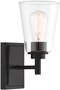 Designers Fountain Westin Wall Sconce Light, 10.75 Inch Lighting Fixture for Bedroom, Bathroom and Entryway, Matte Black, 95701-MB