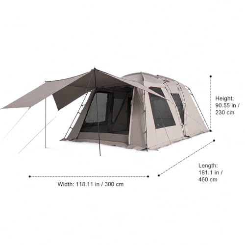 Carpa Doble Capa Domo para 6 Personas, Portátil y Resistente miniatura 3