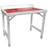 Beeketal Wild-Zerlegetisch & Metzgertisch BAZ1090-L – Edelstahl Klapptisch für Jäger & Hobby-Metzger, inkl. LDPE-Schneideplatte & Abfall-Aussparung, 1090x670x950 mm, klappbar