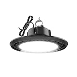 100W UFO LED High Bay Light, 13000LM 100-277V Dimmable (0-10V), 5000K Daylight, Bay Led Shop Lights with Plug, Hanging Hook, Super Bright High Bay Shop Lighting Fixtures, IP65 Waterproof ETL Listed