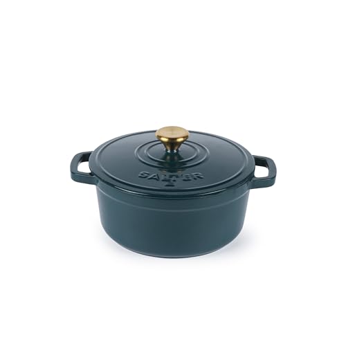 Salter Chester Casserole en Fonte 20 cm – Couvercle Auto-Arrosage, Cocotte/Faitout, Cuisson de la Plaque à la Table, Convient pour Induction, Capacité de 2L, Sans...