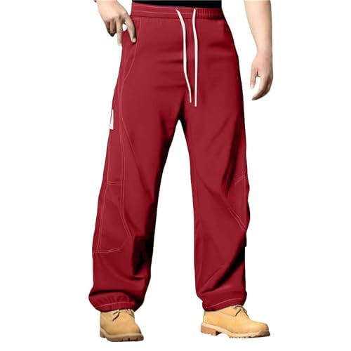 Men's Baggy Sweatpants Elastic Waist Wide Leg Sweatpants Casual Loose Baggy Joggers with Pockets