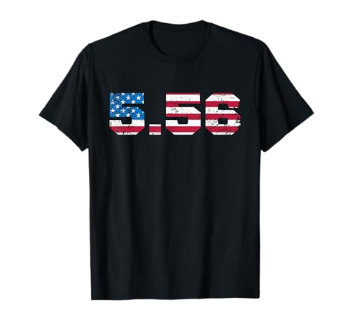 5.56 Rifle Cartridge USA Flag T-Shirt