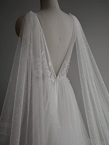 Capes de mariée voile 2 pièces blanc boléro mariage - 4