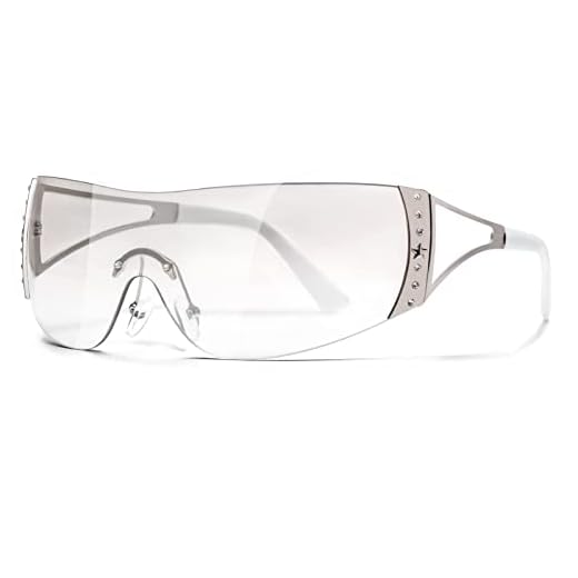 DQbhzh Y2K Óculos de sol anos 2000 sem aro para mulheres e homens, óculos escuros modernos, Armação transparente - lente transparente, 77mm