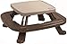 Little Tikes Fold 'n Store Picnic Table with Market Umbrella, Brown (632433M)