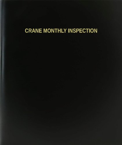 BookFactory Crane Monthly Inspection Log Book, Black Hardbound, 120 Pages