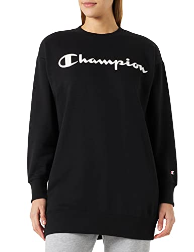 Champion Legacy American Classics Powerblend Terry Maxi-Dress Crewneck Sudadera, Negro, XS para Mujer
